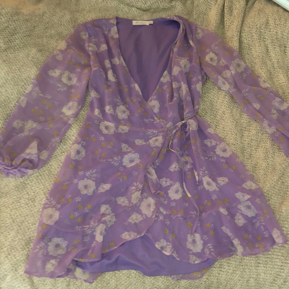 Lavender Floral Wrap Dress